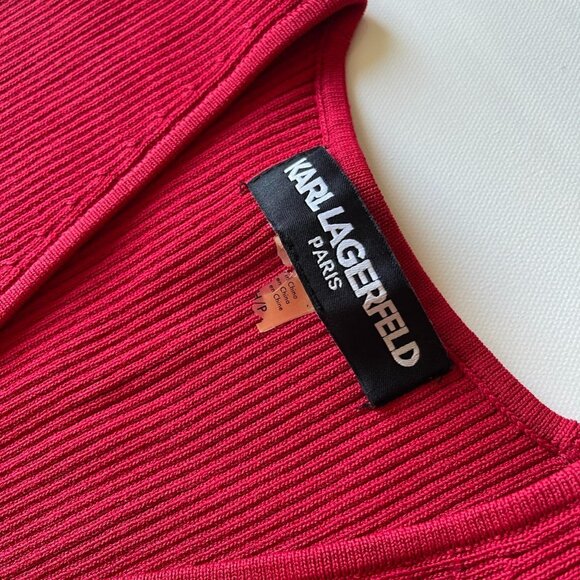Karl Lagerfeld Red Bodycon Dress NWT - Picture 3 of 8